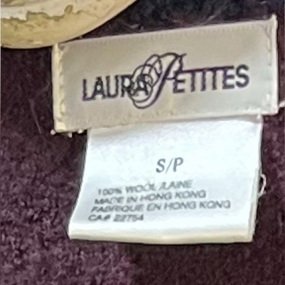 ❣️LAURA PETITES Burgundy Vintage Wool Cardigan - Size S - Picture 2 of 8